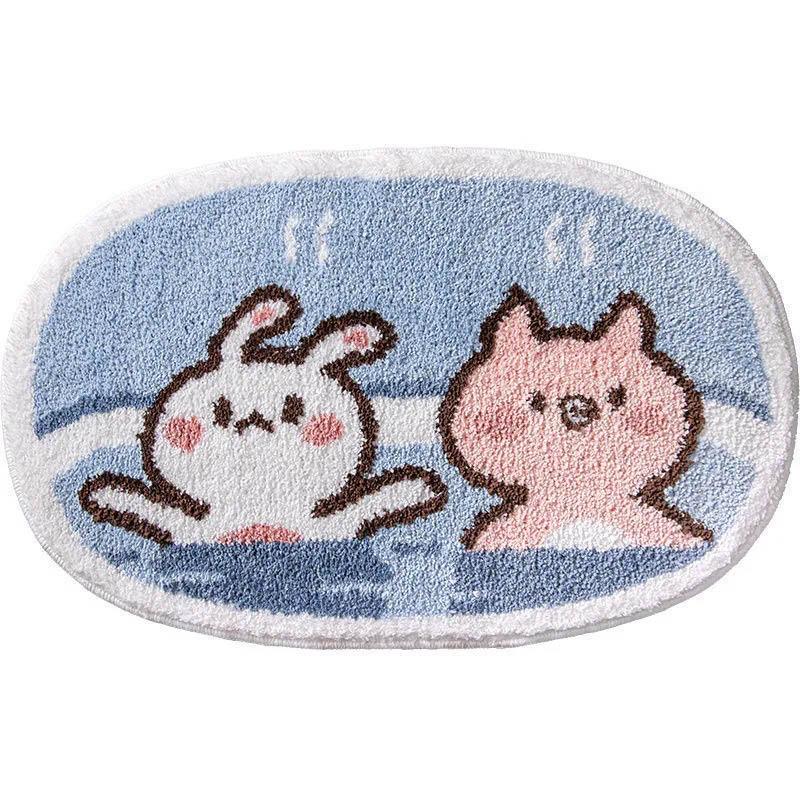 Bathroom Non-slip Absorbent Carpet Home Bedroom Mats Plush Floor Doormat Bathroom Washable Quick Drying Carpet