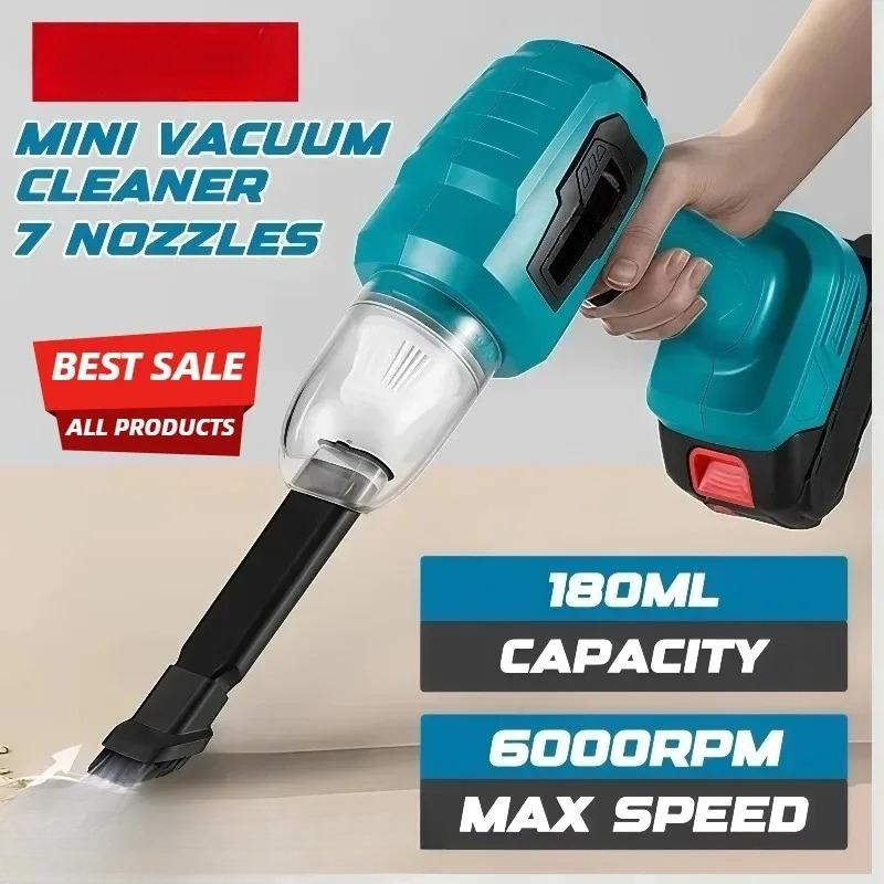 With 7 Nozzeles for 18V 20V Battery Strong Suction Mini Electric Vacuum Cleaner Wireless Handheld Home Cleaner Blower