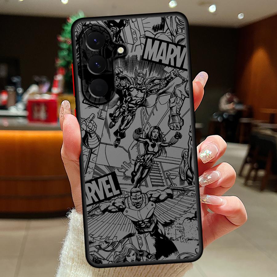 Pouzdro pro Samsung Galaxy A54 A35 A53 A52S A72 A17 A52 A73 A33 A16 A15 A14 A23 A34 A36 A56 A55 Kryt na telefon Logo hrdiny Marvel