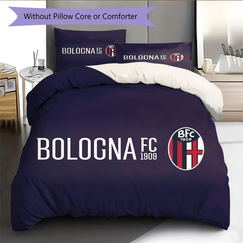 Bologna FC Pattern Bedding Home Decoration Birthday & Festival Gift (1 * duvet cover + 2 * pillowcase, without core)