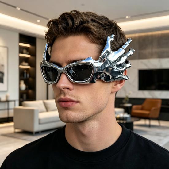 Monsters Hands Sunglasses Novelty Futuristic Sunglasses Lightweight Funny Hands Glasses with UV400 Mirror Lenses Gift for Men Women