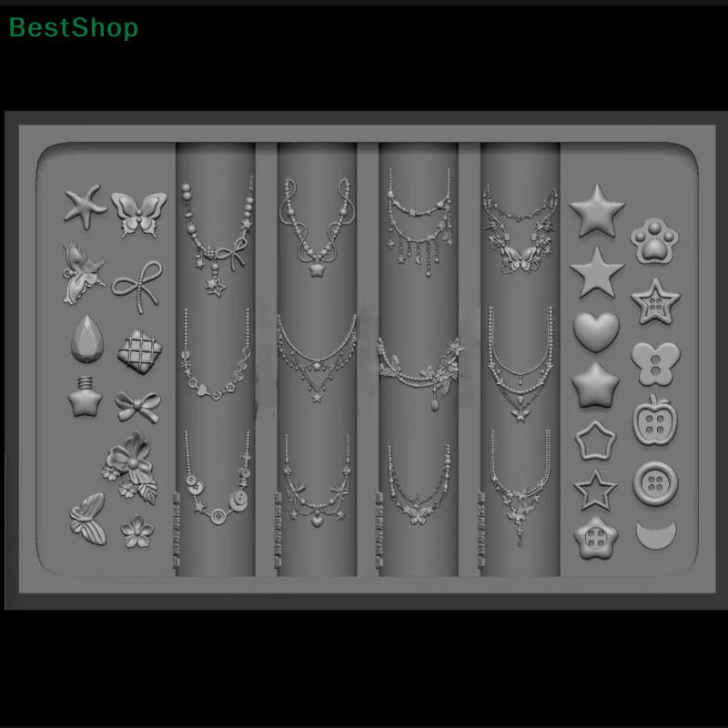 Silikonowy Formularz do Paznokci 3D Kwiat Kokarda Gwiazda Łańcuch Szablony do Paznokci DIY Dekoracja Nail Art Manicure Narzędzia do Projektowania