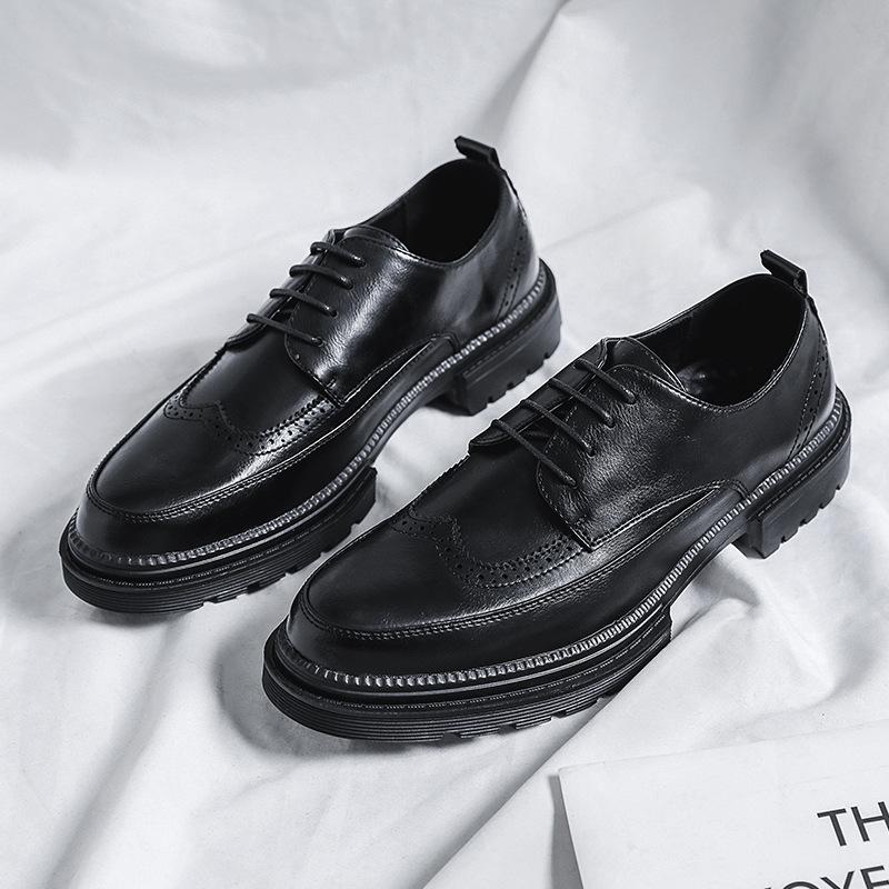 Large Size Brock Men'S Shoes 45 Trendy British Casual Wedding Shoes 46 Dress Pointed Groom Leather Shoes Px25-R