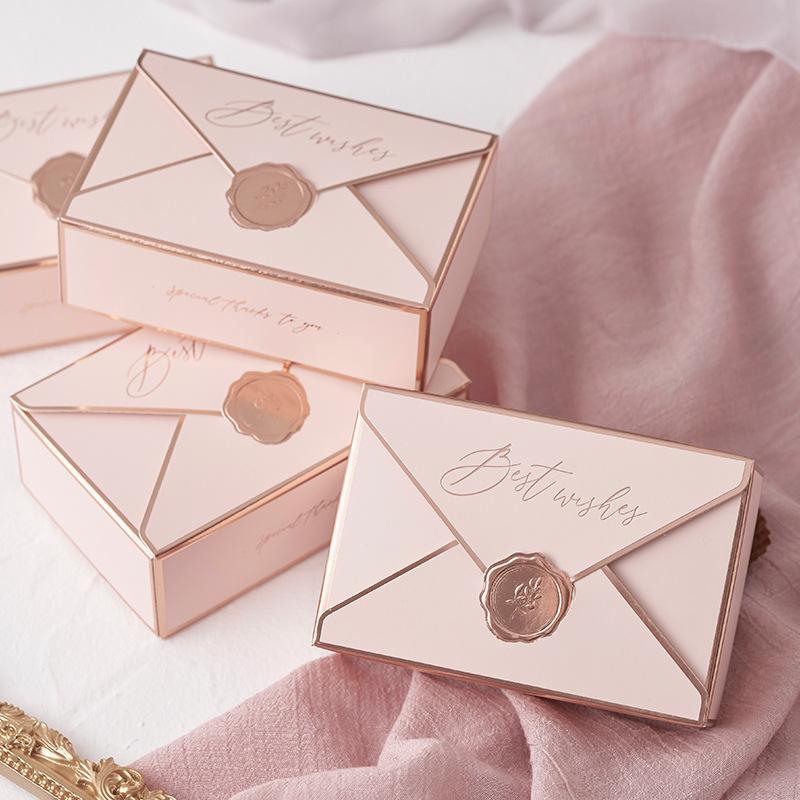 10 30 50 Stuks Bruiloft Snoepdozen Envelop Papier Cadeaudoos Voor Verjaardagsfeest Chocolade Verpakking Kerst Bedankjes 30pcs&10.5x7x3.5cm roze