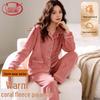LANSFA Women's Thick Flannel Pajama Set