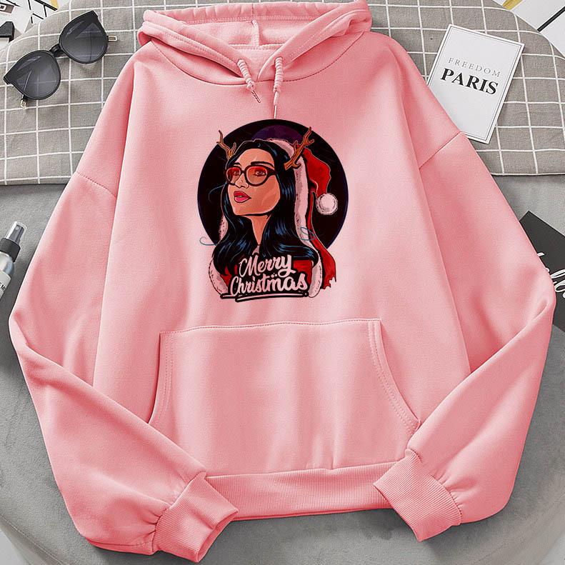 Harajuku Fleece Pullover Hoodie Christmas E Print Hoodies