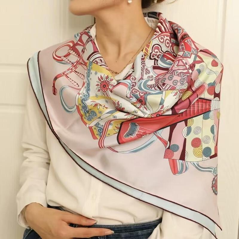 SIYUTANG Horse Stepping On Flowers Double-Sided Silk Scarf