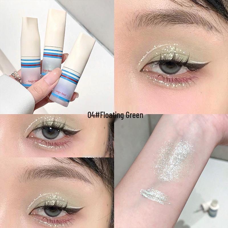 Gege Bear Liquid Eyeshadow - Subtle Shimmer, Low Saturation, No Smudge, Student-Friendly.