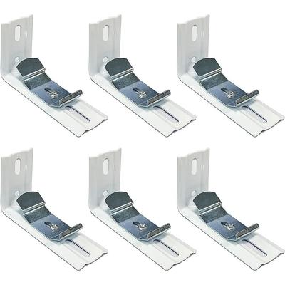 6 Pcs 3 Inch Length Vertical Blind Headrail Width 1-1/2"(38mm) White L Bracket Outside Mounting Vertical Blinds