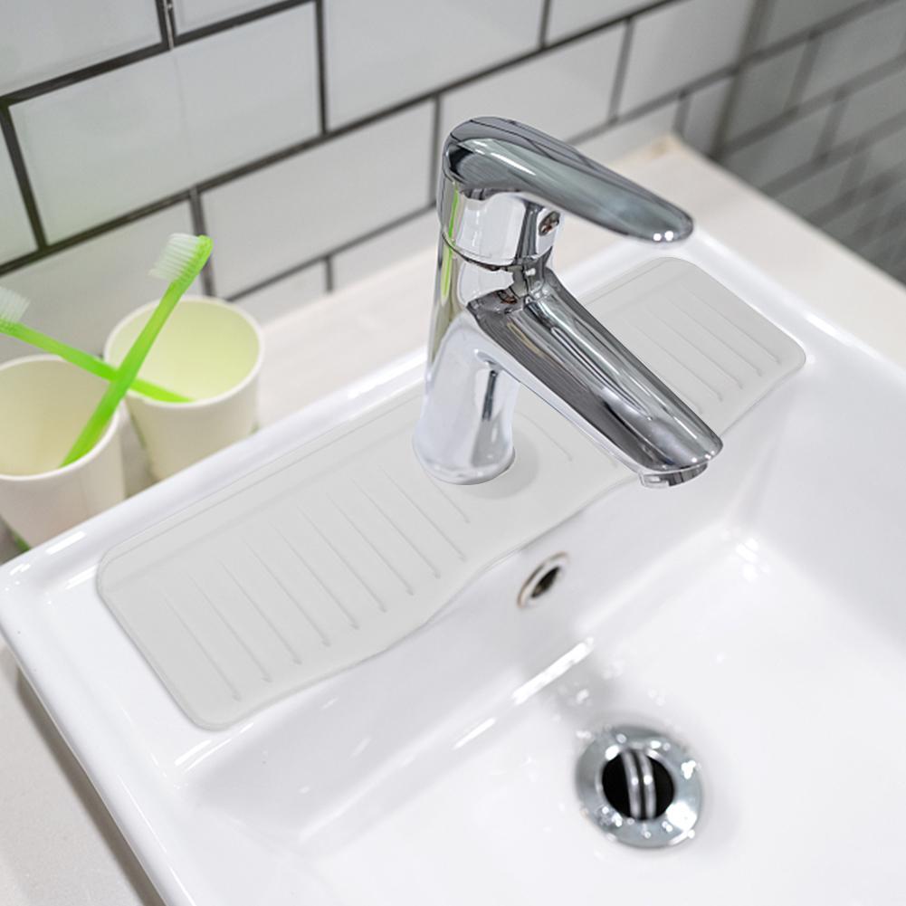 Bathroom Countertop Protector Silicone Faucet Handle Drip Catcher Tray Anti-Spray Waterproof for Kitchen Sink Accessories