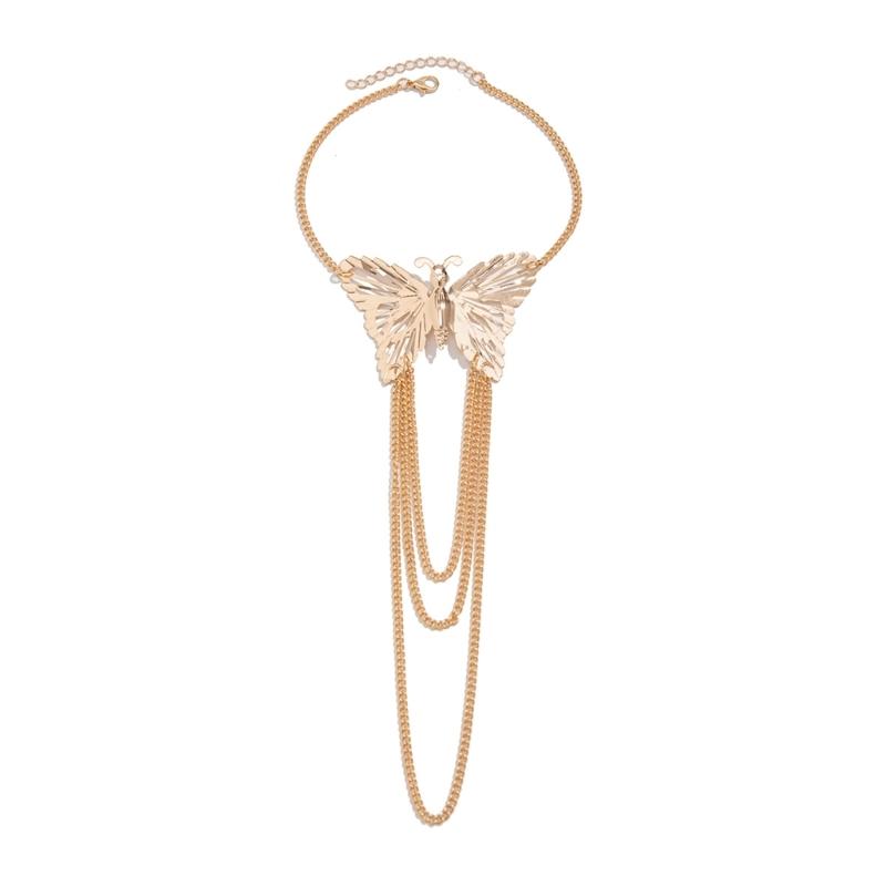 

Стильный браслет-манжета на руку с кисточками-бабочками, модная металлическая цепочка на руку, открытый браслет на руку, украшение, популярные аксессуары