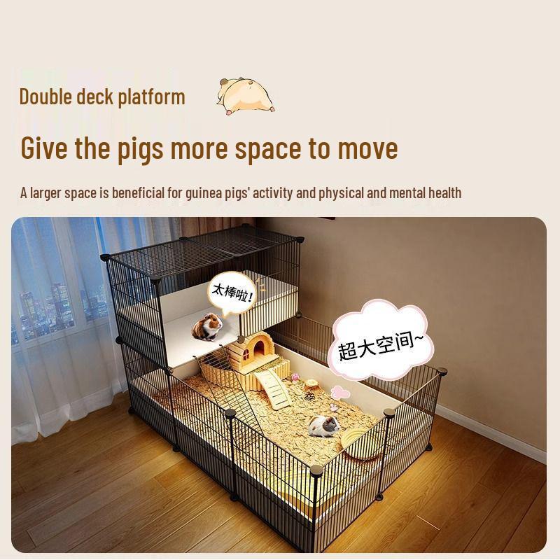 Guinea Pig Playpen & Indoor Villa - Extra Large Cage with Storage