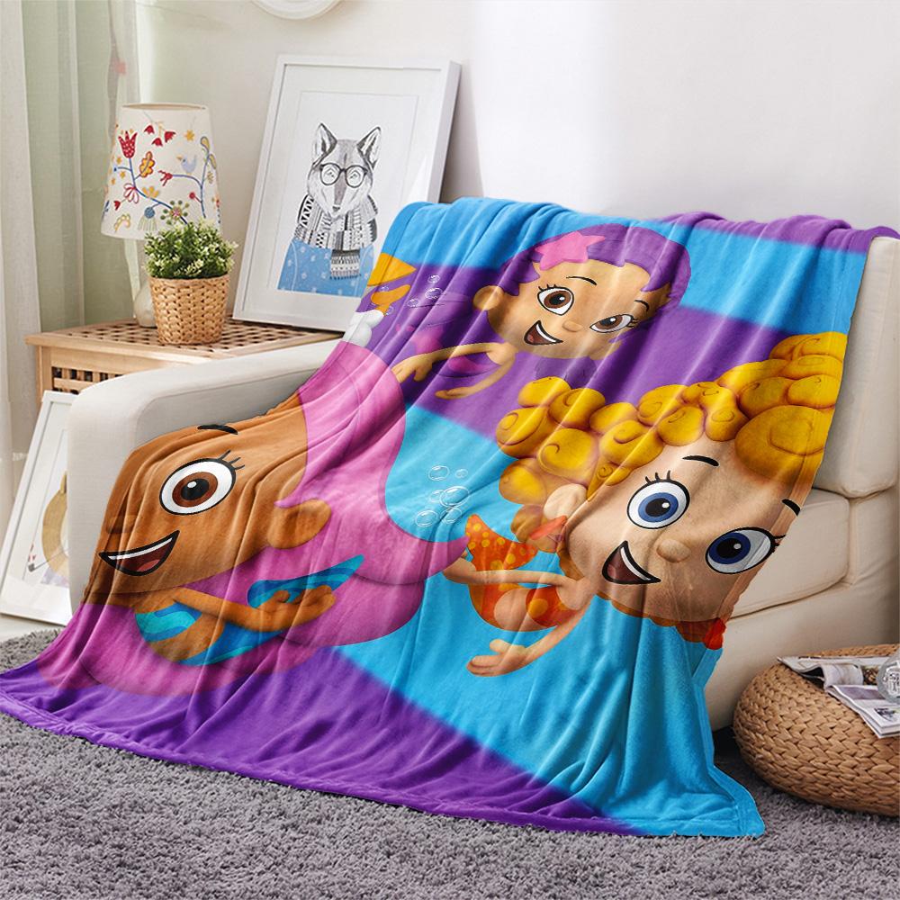 Bubble Guppies  Print Flannel Blanket, High Quality Comfortable for All Seasons, Home Decor, Warmth and Comfort