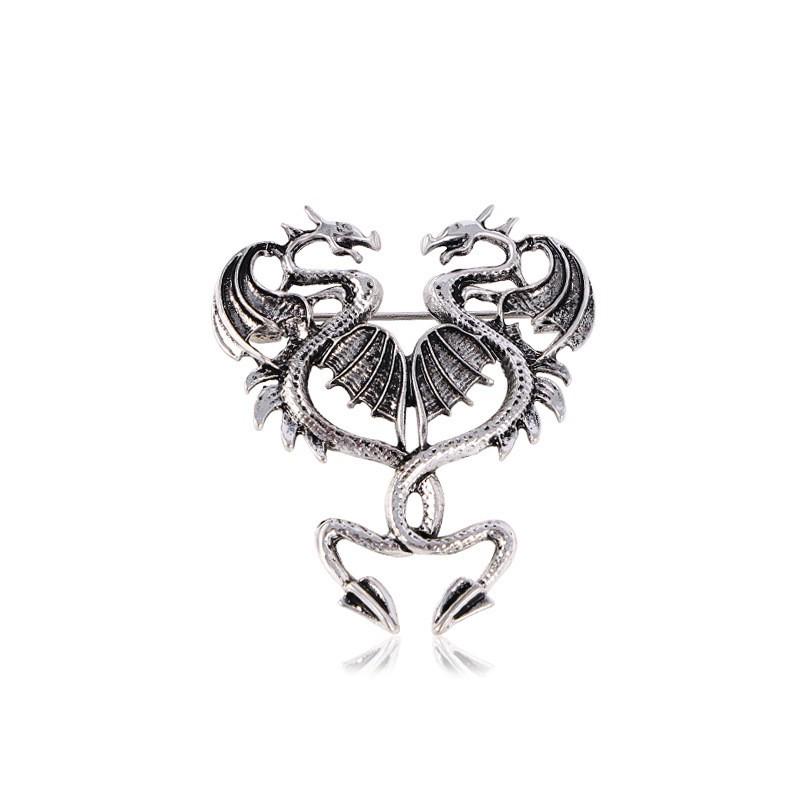 Retro Drip Oil Cartoon Dragon Brooch - Men's Suit Pin Accessory
