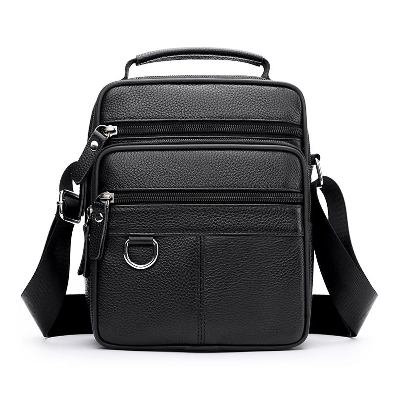 Men's Business Casual Messenger Bag – Leather Shoulder Sling with Retro Design for Daily Carry