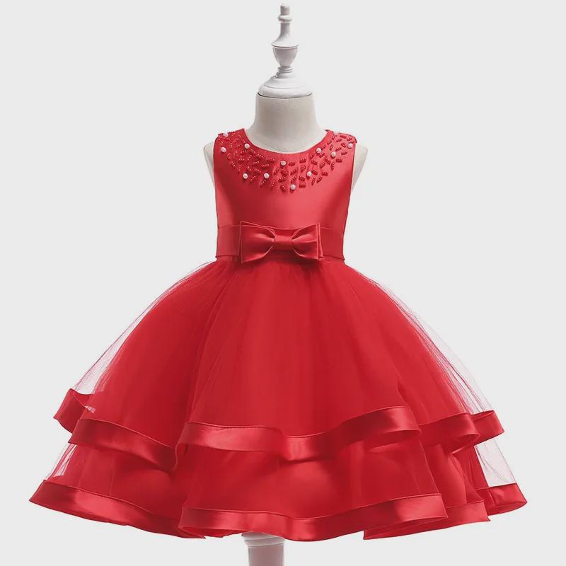 2024 Beaded Princess Tutu Dress for Girls - Flower Girl Wedding Attire