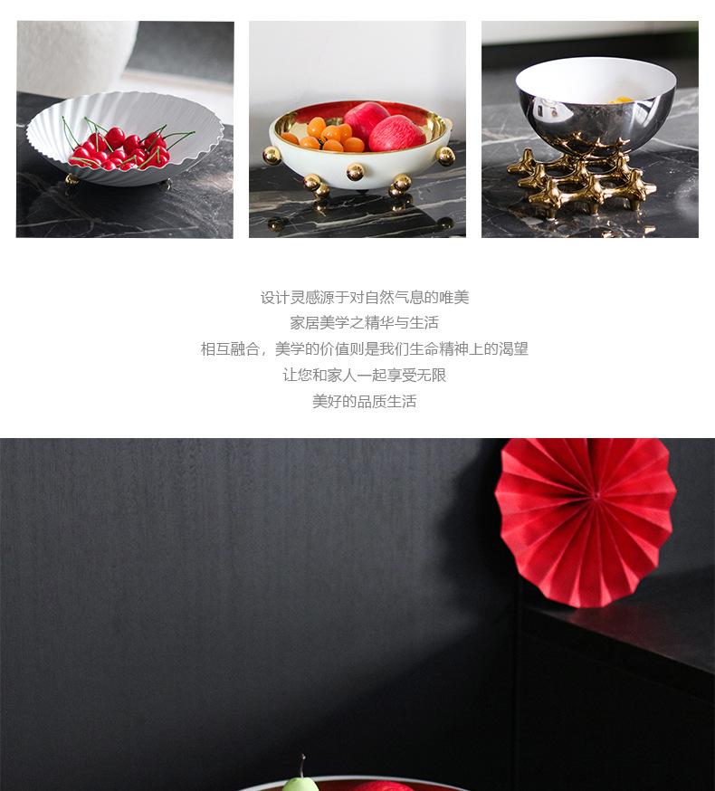 Złota Miska na Owoce z Koralików Geometryczna Kula Abstrakcyjna Taca Okrągła Miska Pojemnik do Przechowywania na Biurko Akcesoria do Dekoracji Domu