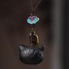 Ebony Kitten Head Pendant Healing Hammer Cat Mobile Phone Chain Bag Keychain Pendant Live Like Gifts Home Decoration Accessories