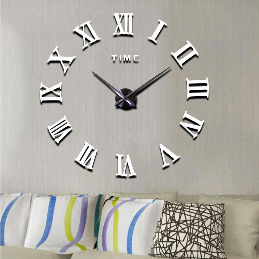 DIY Oversized Mirror Wall Clock Luxuryed Surfaces Decor Wall Clock For Restaurant Bar