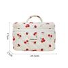 Octagonal Quilted Cotton Cosmetic Bag with Bowknot and Cherry Love Design