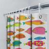 Bright Fish Shower Curtain Set Waterproof Fabric For Bathroom Decor Colorful Fruits Seafood Print 3D Custom-Made Waterproof Bath