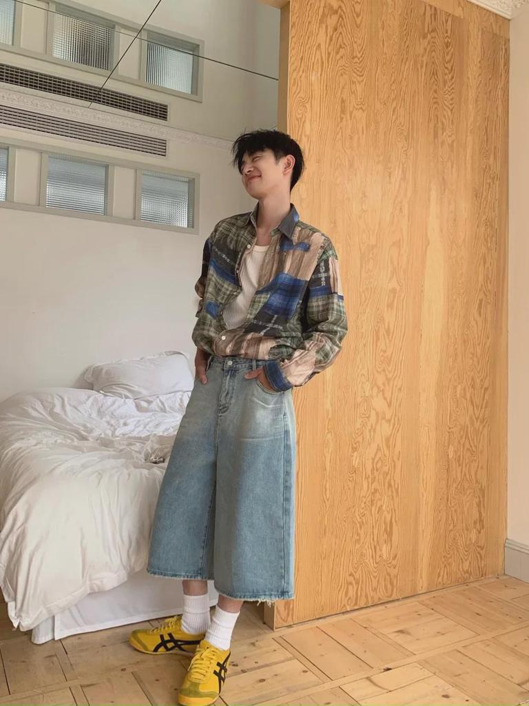 Unisex Yellow Plaid Shirt Jacket – Casual Retro Spring/Autumn Top