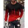 Herren Langarm-T-Shirt mit 3D-Streifendruck, bequem, atmungsaktiv und vielseitiges Herren-Oberteil