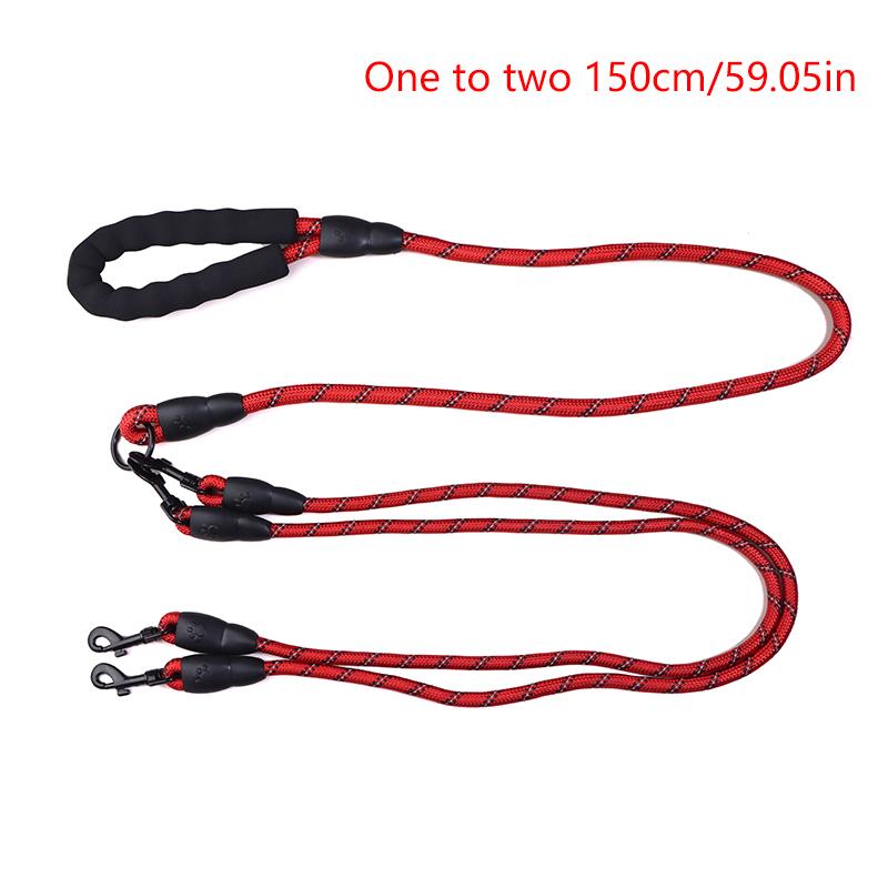 With Foam Handle 2/3 Way Pet Leash Nylon Detachable Two Heads Dogs Leash Durable 150Cm Dogs Traction Rope Walking The Dogs
