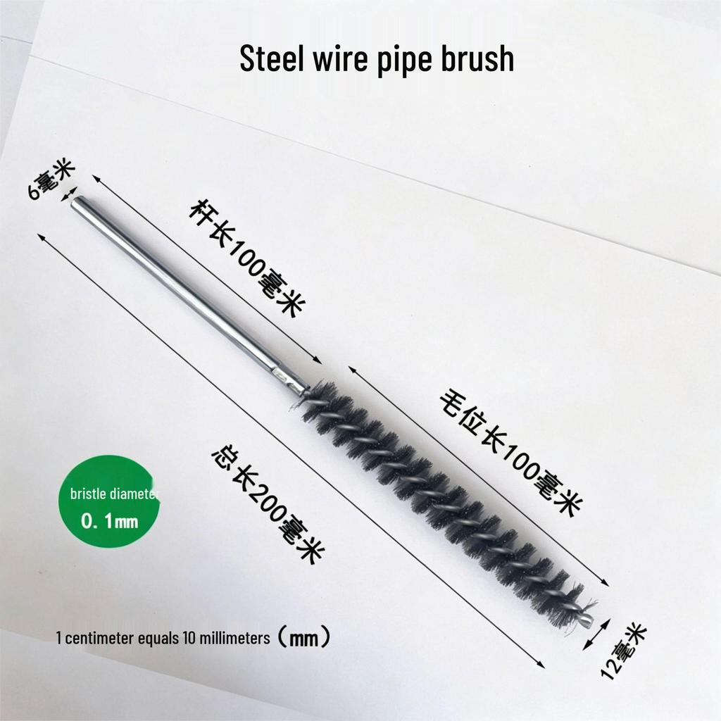 304 Stainless Steel Wire Brush for Inner Hole Cleaning: Rust Removal, Polishing, Deburring, with Handle.