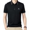 Pierre Cardin Short Sleeve T-Shirt for Men, Summer Business Polo Undershirt, Elastic Breathable Top for Young And Middle-Aged Men, Black, 3XL