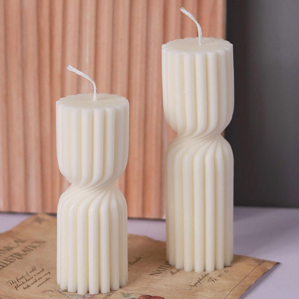 Zylinder Silikon Kerzenform DIY Streifen Kerzen Dinner Ornament Herstellung Gips Epoxidharz Formen Heimdeko Handgemachte Geschenke