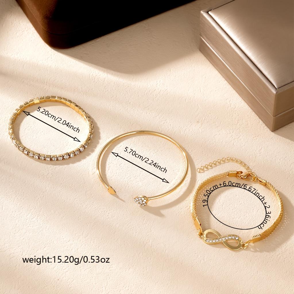 Luxury Infinity Symbol Heart Bracelet Set Love  The infinity symbol combination design is slim and lightweight, supports layering and can be worn for