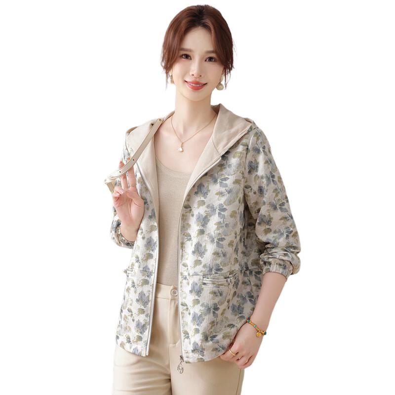 Hodo Women's Hooded Spring Jacket for Middle-Aged