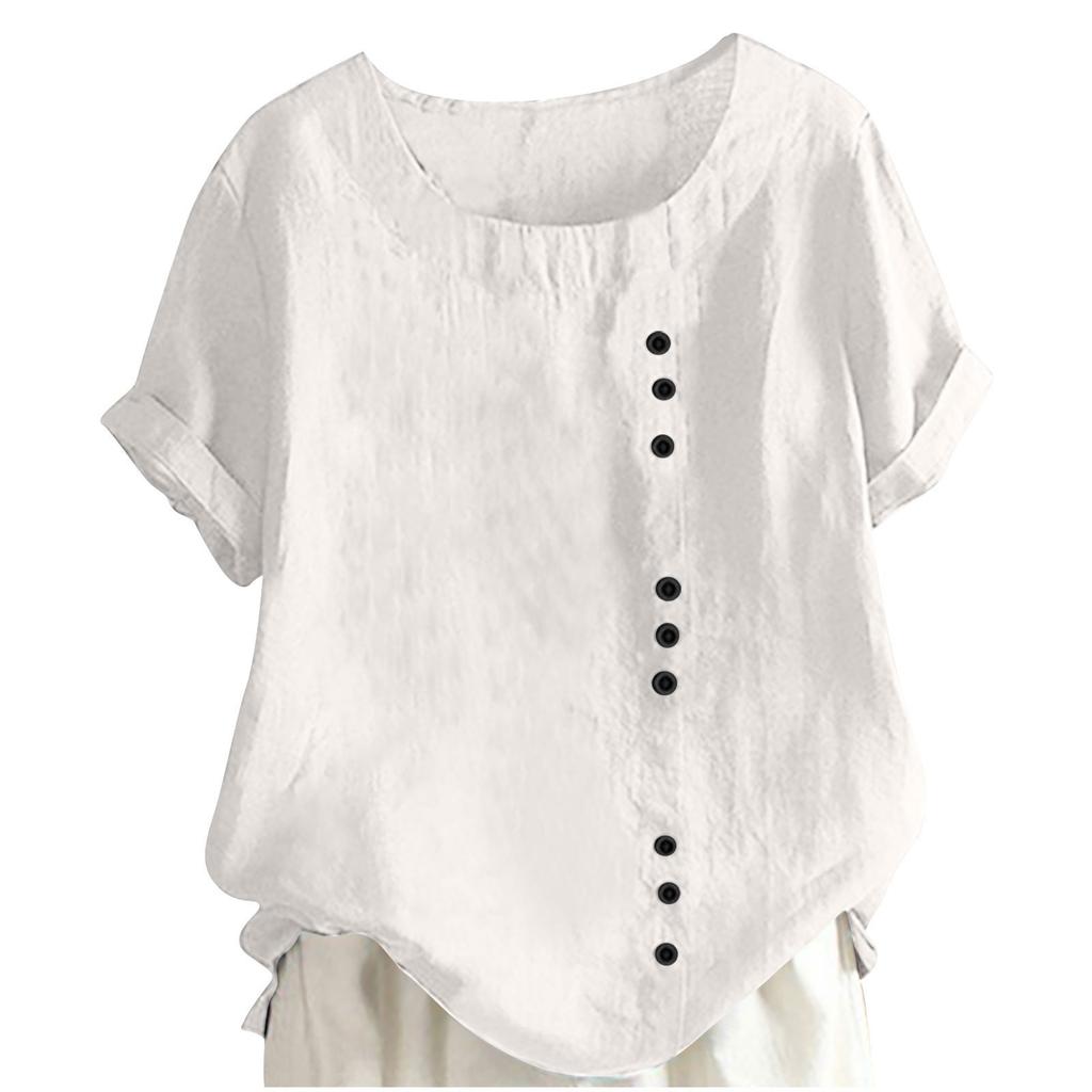 Summer Children's Casual Solid-color Round-neck Top And Casual Loose T-shirt