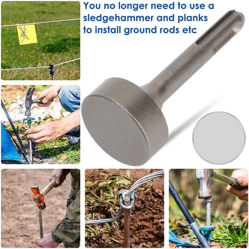 Ground Rod Driver Drill Socket Heavy Duty Alloy Steel Drill Bits Driver Wear Resistant Ground Rods for Rotary Hammer Drill Tools