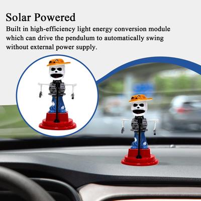 Car Accessories For Dashboard Car Dashboard Solar Skull Ornaments Halloween Theme Automotive Interior Supplies Spooky Skull