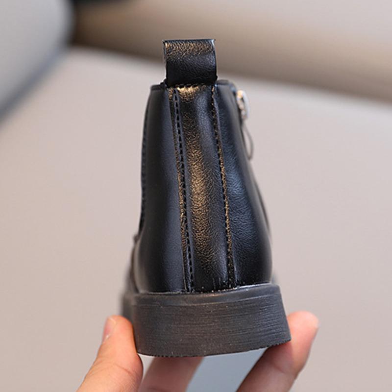 Boys Girls Boots Casual All-Match Comfortable Simple Side Zipper Design Non-Slip Short Boots