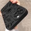 Fashion Black Flower Phone Case For iPhone 17e 17 16e 16 15 14 13 12 11 Mini Air Pro Max X XR XSMax Plus Soft Silicone Cover