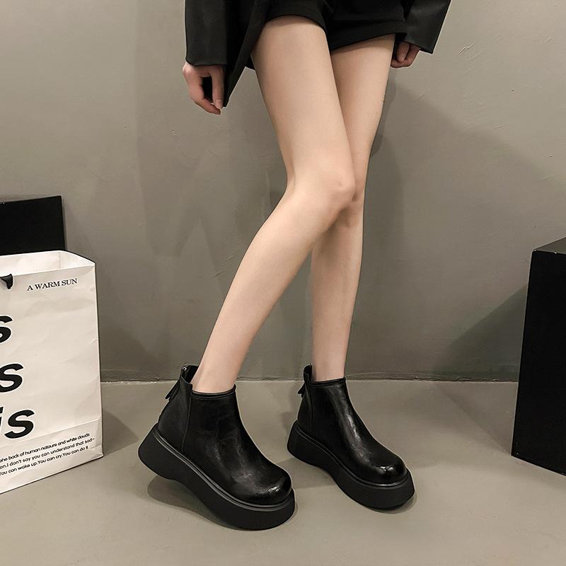 Dámské boty Martin 2025 nové boty v britském stylu zimní sametové boty černé Chelsea krátké boty termální bavlněné boty