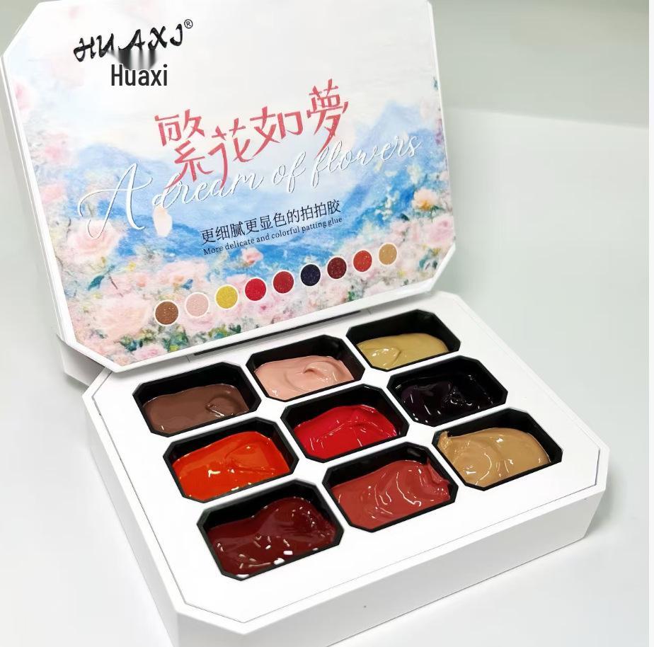 Nuovo Gel Pat Pat: Nove Griglie Nail Art Colore Solido Pittura Blush 2024 - Sfumato Saturo Gradiente, Non Richiede Lavaggio