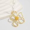 Personality niche flower pendant necklace women's sweet style alloy large flower hollow choker necklace