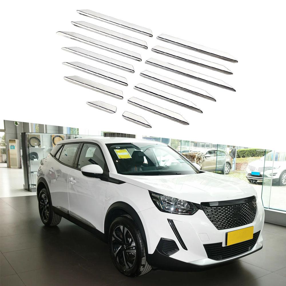 For Peugeot 2008 2019-2023 E2008 2020-2022 Stainless Fog Light Lamp Cover Trim Sitcker Grille Decorative Strips Car Accessories