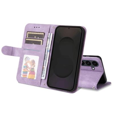 For Samsung Galaxy S25 FE Leather Wallet Cases Skin Touch Phone Cover Stand with Strap
