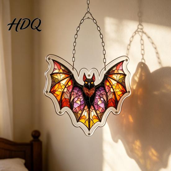 Puzzle Suncatcher Acrylic Owl Puzzle Colorful Rainbow Reflection Hanging Pendant No-Glue Relaxing