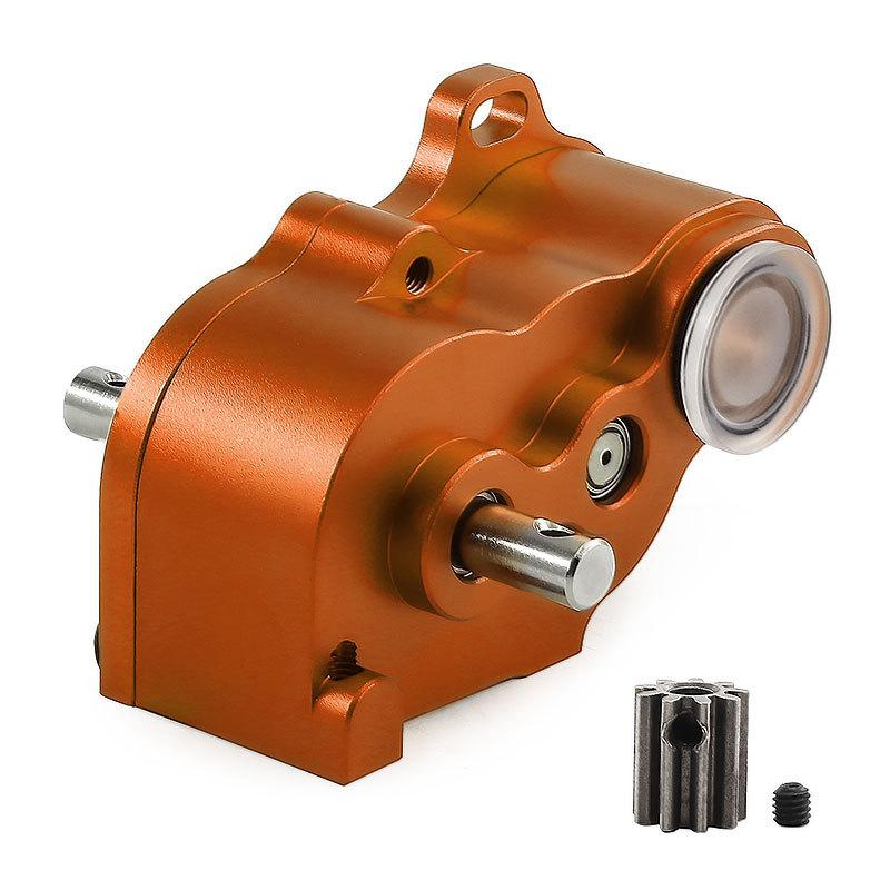 LCG Aluminum Transmission Gearbox for 1/10 RC Crawler SCX10, Lightweight Metal Gearbox 9T Motor, 1:9 Ratio, 540/550 Compatible