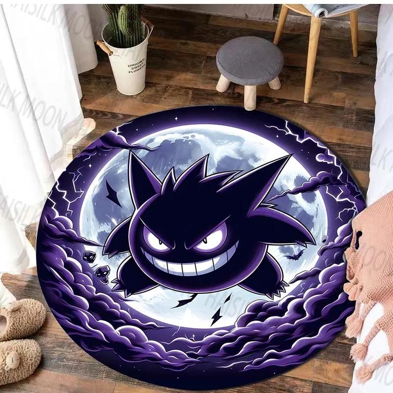  Disney Game Pokémon Gengar Printed Round Mat Bedroom Living Room Sofa Table Carpet Home Decor Cute Horrible Floor Rug