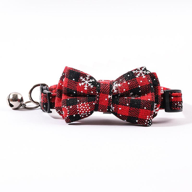 Christmas Series Pet Collar Snowflake Bow Dog Collar Cat Collar Cat Strap