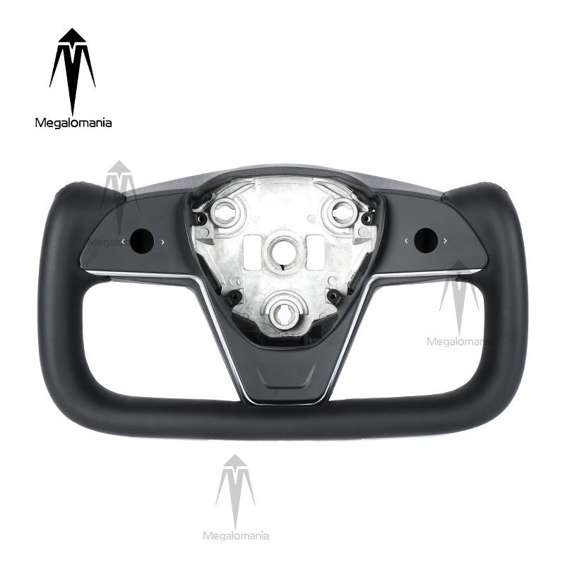 Upgraded Heated All-Leather Yoke Steering Wheel for Tesla Model 3 & Y чёрный