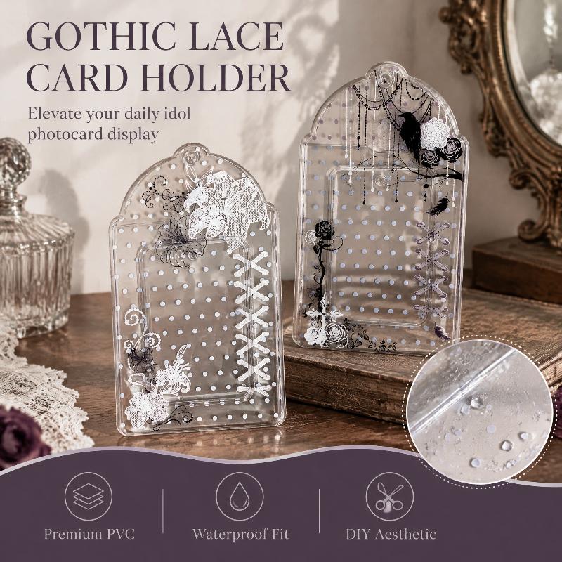 1/2Pcs Floral Polka Dot PVC Card Holder Scratch Resistant Kpop Photocard Organizer Pouch for Daily Use
