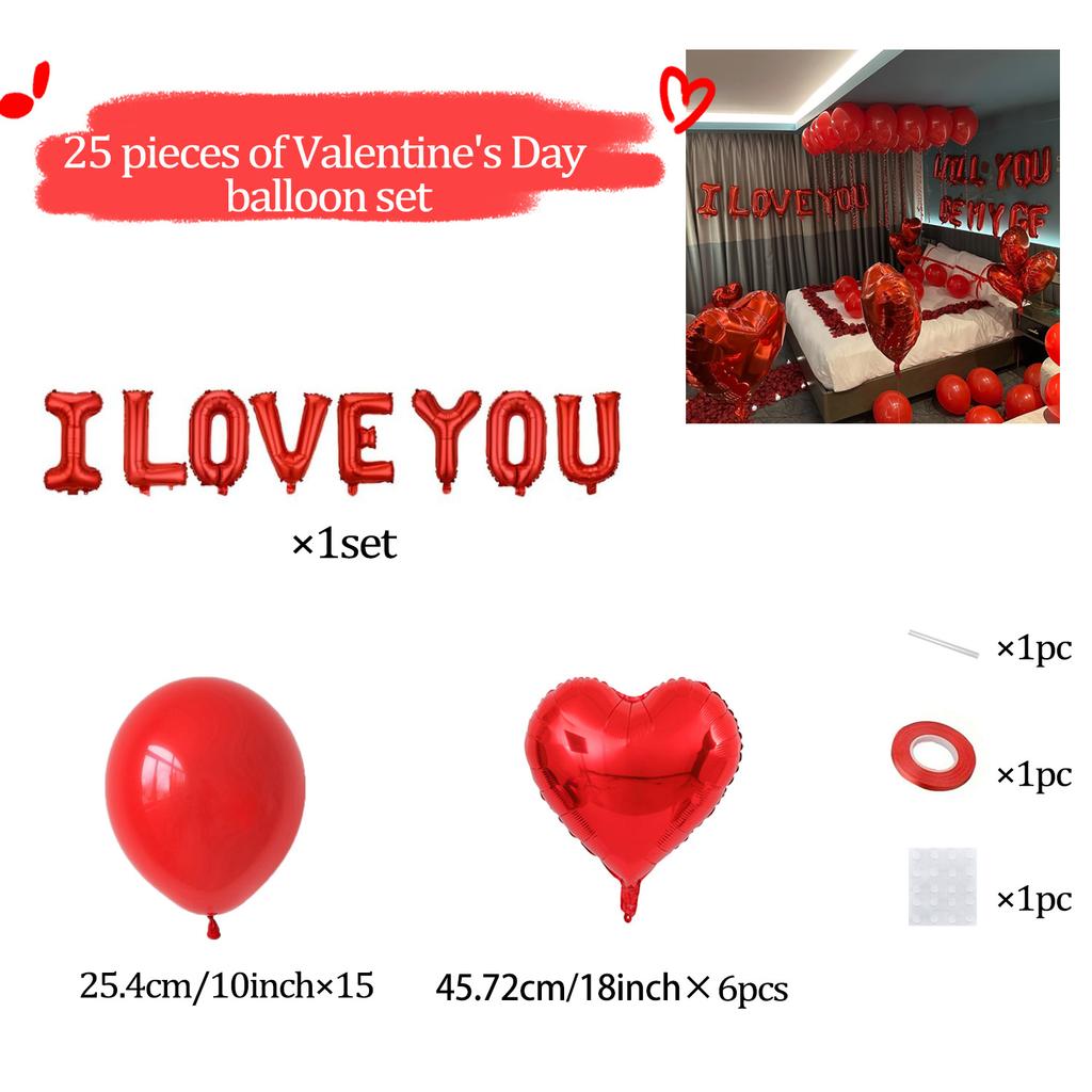 Conjunto de Balões Vermelhos Eu Te Amo Balão de Folha de Alumínio em Formato de Coração Adequado para Aniversário, Temporada de Casamento, Aniversário, Dia das Mães